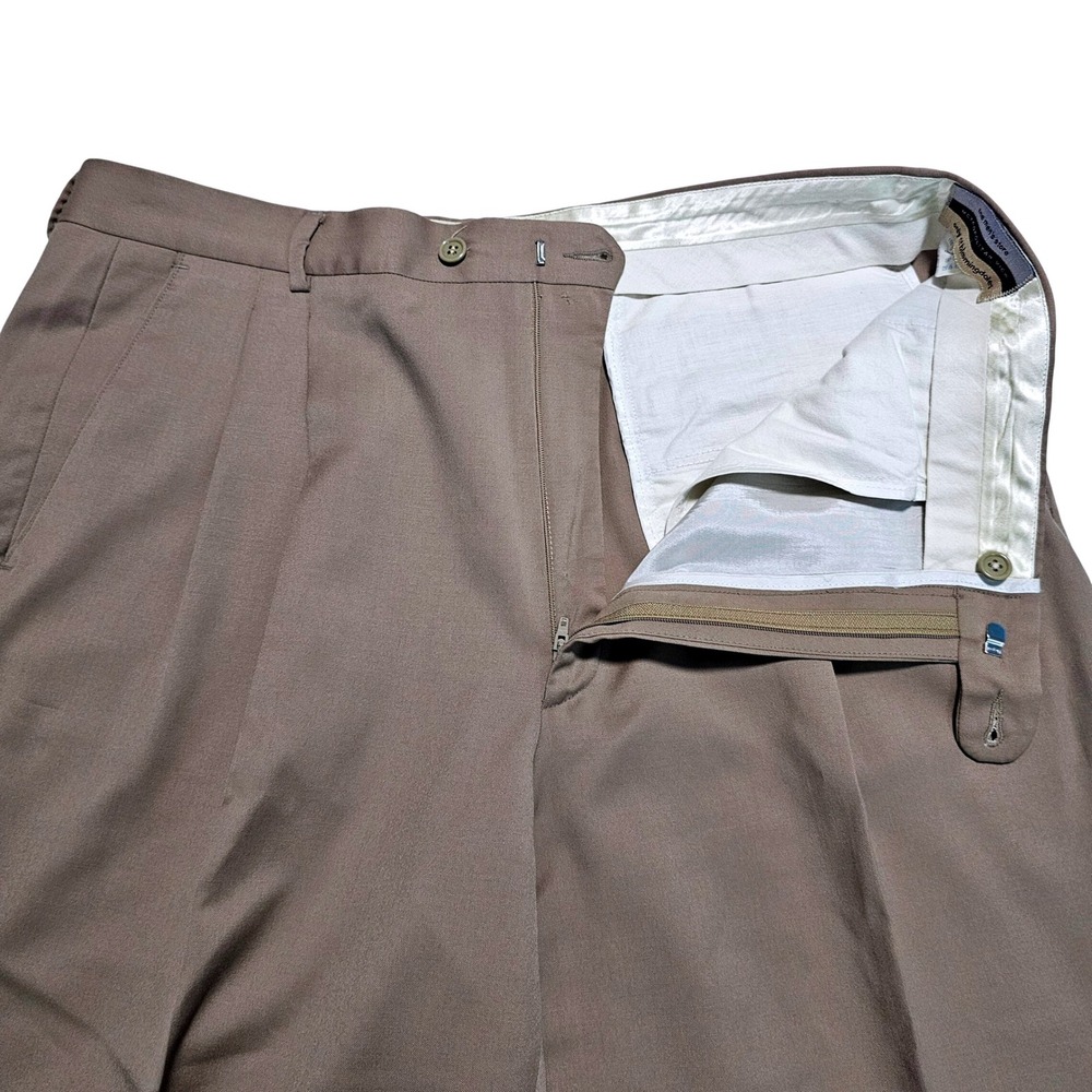 Metropolitan View Bloomingdales Mens 38x27 Wool Pleated Cuffed Dress Pants Italy - Picture 4 of 12
